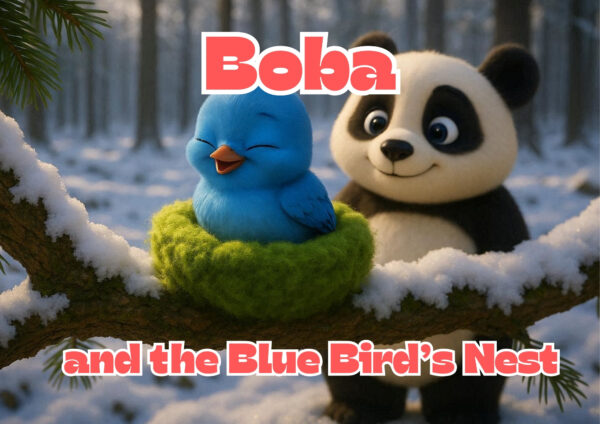 Boba and the Blue Bird's Nest - A Gentle Winter Story About Helping and Kindness 🐼❄️