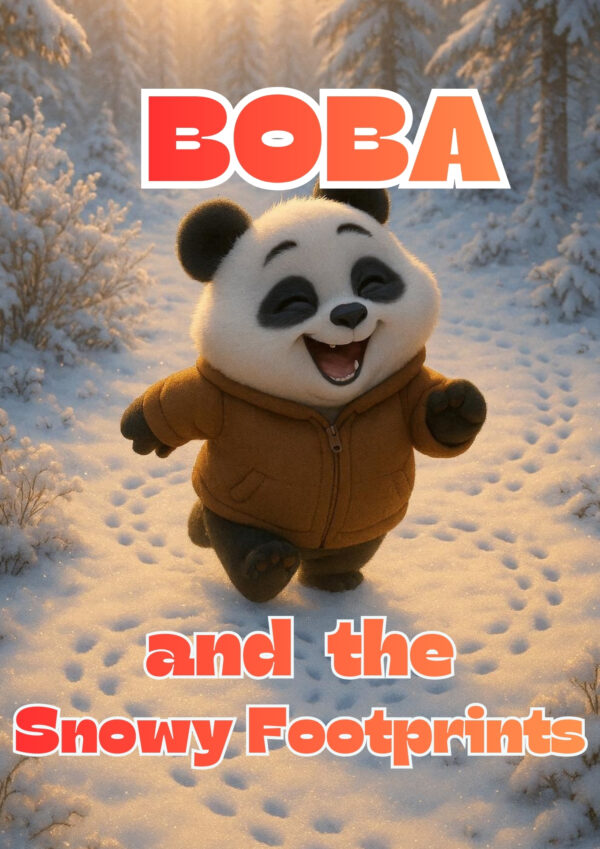 Boba and the Snowy Footprints -  A Gentle Winter Tale About Curiosity & Kindness 🐼❤️